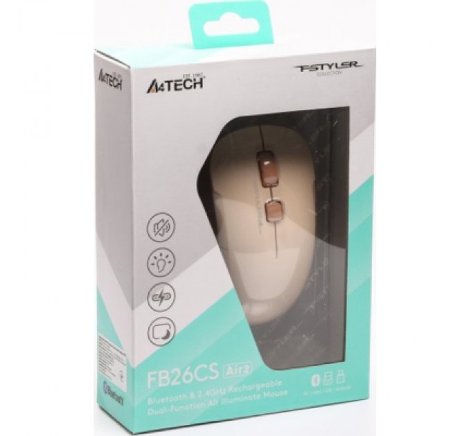A4Tech Мишка A4Tech FB26CS Air2 Bluetooth/Wireless Cafe Latte (4711421999236)