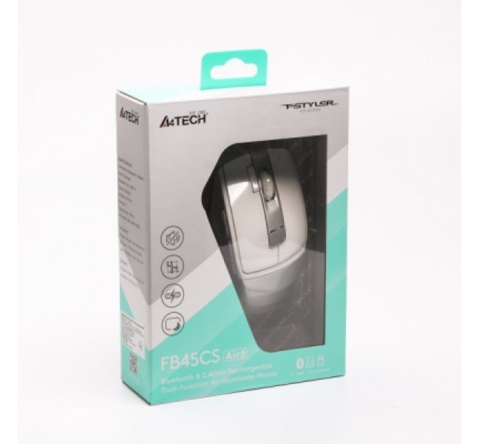 A4Tech Мишка A4Tech FB45CS Air2 Bluetooth/Wireless Silver/White (4711421999373)