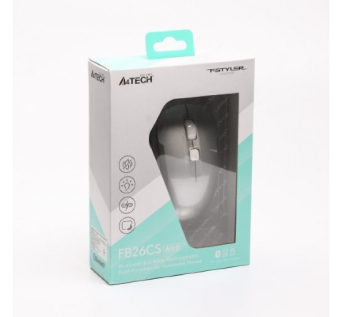 A4Tech Мишка A4Tech FB26CS Air2 Bluetooth/Wireless Icy White (4711421999168)