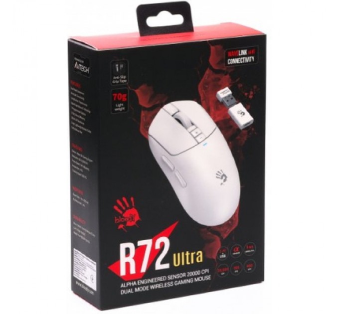 A4Tech Мишка A4Tech Bloody R72 Ultra Wireless/USB White (4711421000901)