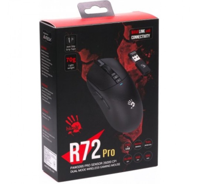 A4Tech Мишка A4Tech Bloody R72 Pro Wireless/USB Black (4711421000871)