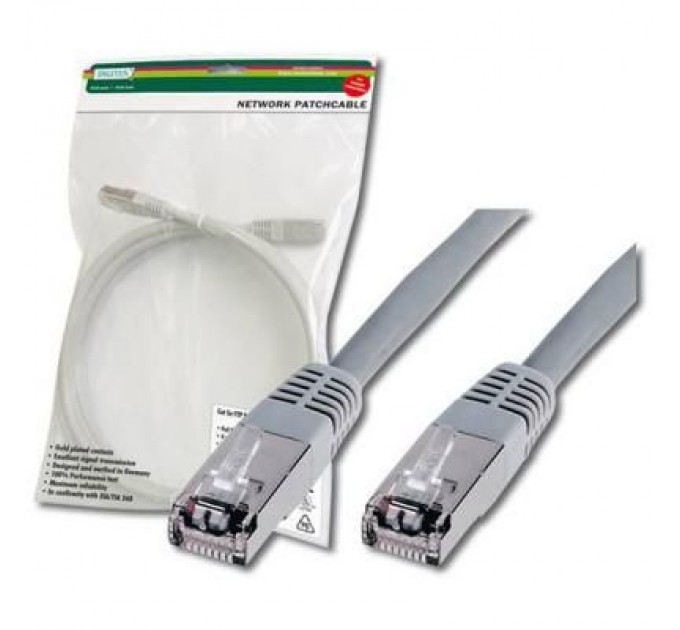 Digitus Патч-корд Digitus 0.5м, cat.5e, SF-UTP, AWG 26/7, gray (DK-1531-005)