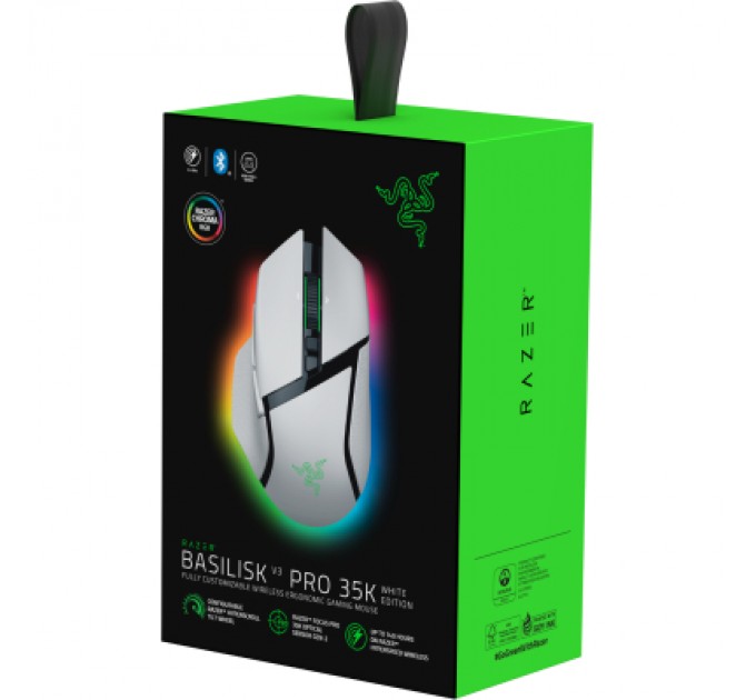 Razer Мишка Razer Basilisk V3 Pro 35K Wireless/Bluetooth White (RZ01-05240200-R3G1)