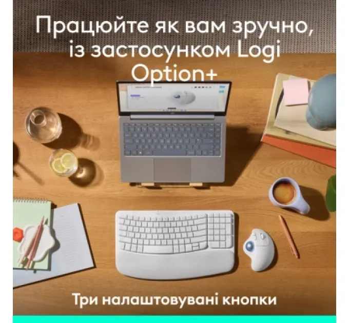 Logitech Мишка Logitech Ergo M575S Wireless Trackball Off-white (910-007030)