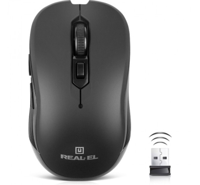 REAL-EL Мишка REAL-EL RM-331W Wireless Black (EL123200044)