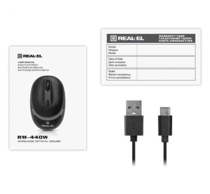 REAL-EL Мишка REAL-EL RM-440W Wireless/Bluetooth Black (EL123200045)
