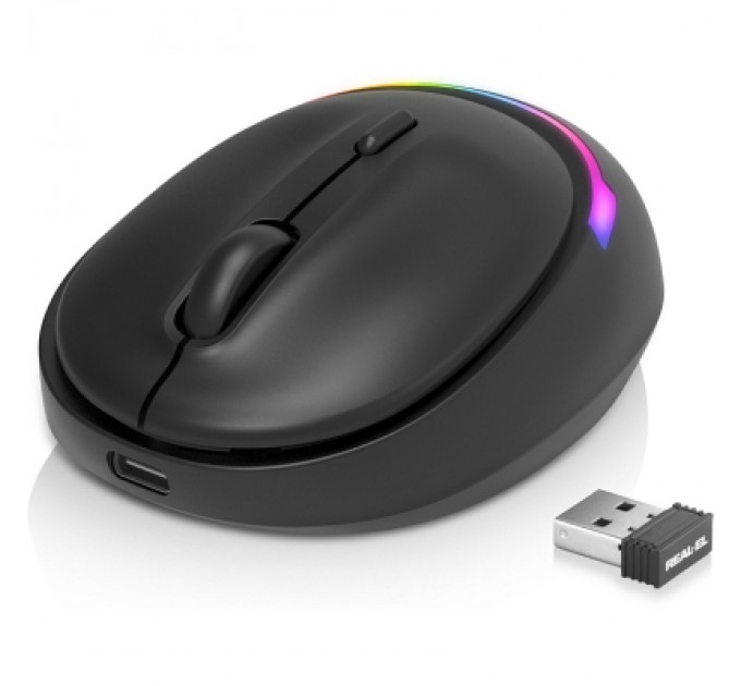 REAL-EL Мишка REAL-EL RM-440W Wireless/Bluetooth Black (EL123200045)