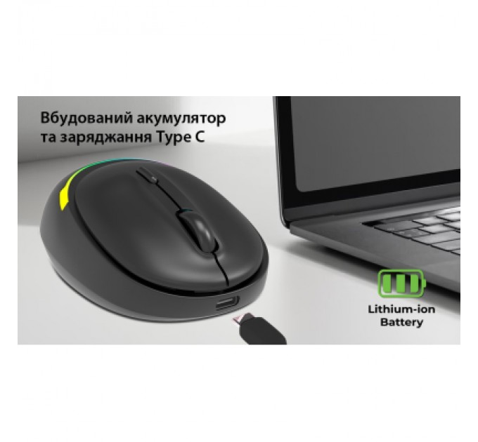 REAL-EL Мишка REAL-EL RM-440W Wireless/Bluetooth Black (EL123200045)