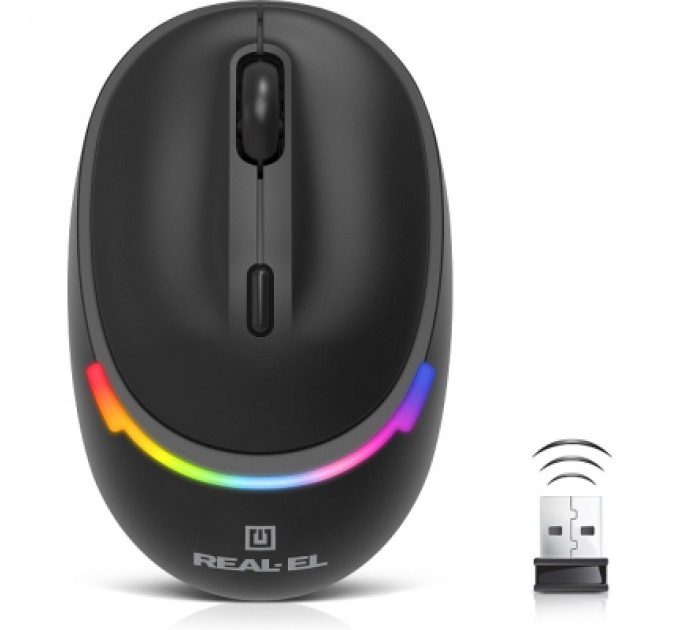 REAL-EL Мишка REAL-EL RM-440W Wireless/Bluetooth Black (EL123200045)