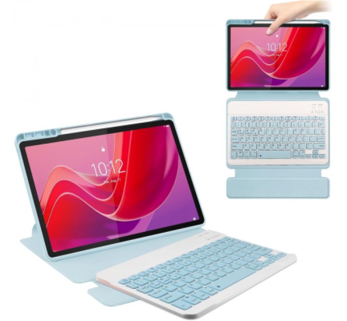 BeCover Чохол до планшета BeCover 360° Rotatable + Keyboard Lenovo Tab M11 (2024) TB-TB330FU/Xiaoxin Pad 11 (2024) 11" Light Blue (712410)