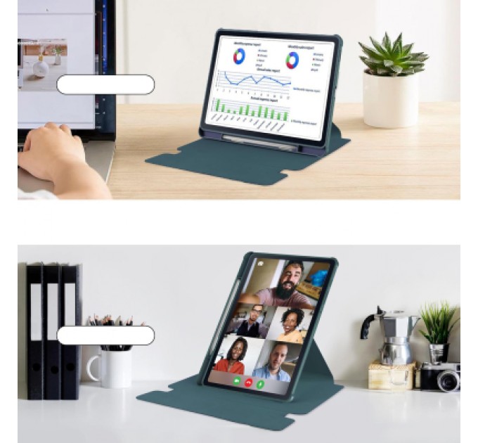 BeCover Чохол до планшета BeCover 360° Rotatable + Keyboard Samsung Tab S6 Lite (2024) 10.4" P620/P625/P627 Dark Green (712589)