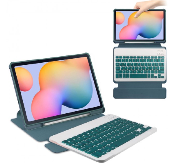BeCover Чохол до планшета BeCover 360° Rotatable + Keyboard Samsung Tab S6 Lite (2024) 10.4" P620/P625/P627 Dark Green (712589)