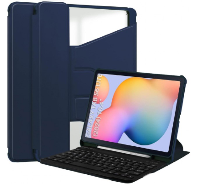 BeCover Чохол до планшета BeCover 360° Rotatable + Keyboard Samsung Tab S6 Lite (2024) 10.4" P620/P625/P627 Deep Blue (712588)