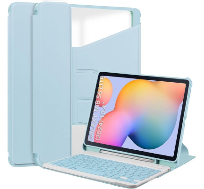 BeCover Чохол до планшета BeCover 360° Rotatable + Keyboard Samsung Tab S6 Lite (2024) 10.4" P620/P625/P627 Light Blue (712590)