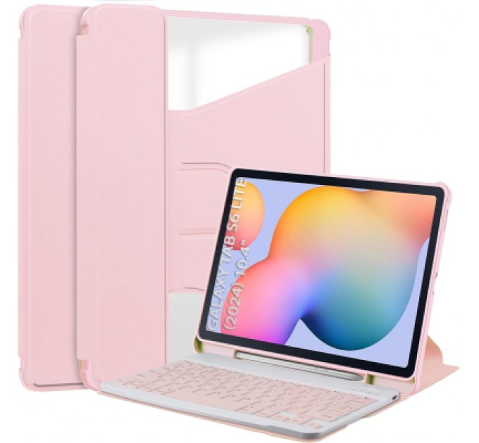 BeCover Чохол до планшета BeCover 360° Rotatable + Keyboard Samsung Tab S6 Lite (2024) 10.4" P620/P625/P627 Pink (712591)