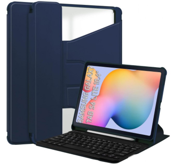 BeCover Чохол до планшета BeCover 360° Rotatable + Keyboard Samsung Tab S6 Lite 10.4 P610/P613/P615/P619 Deep Blue (712405)