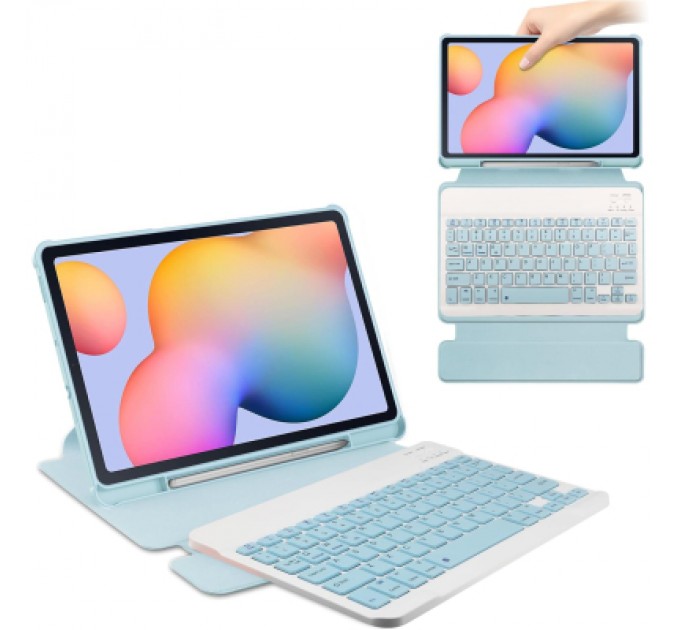 BeCover Чохол до планшета BeCover 360° Rotatable + Keyboard Samsung Tab S6 Lite 10.4 P610/P613/P615/P619 Light Blue (712407)
