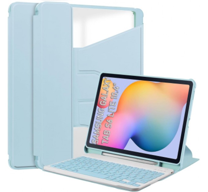 BeCover Чохол до планшета BeCover 360° Rotatable + Keyboard Samsung Tab S6 Lite 10.4 P610/P613/P615/P619 Light Blue (712407)
