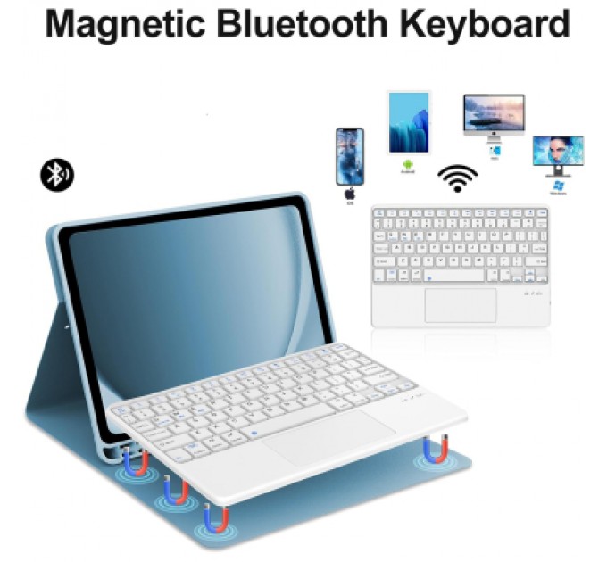 BeCover Чохол до планшета BeCover Keyboard+TouchPad Apple iPad Air (4/5) 2020/2022 10.9" Light Blue (712372)