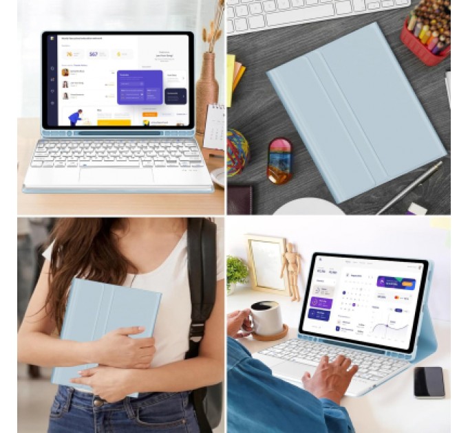 BeCover Чохол до планшета BeCover Keyboard+TouchPad Samsung Tab A9 Plus SM-X210/SM-X215/SM-X216 11.0" Light Blue (712414)