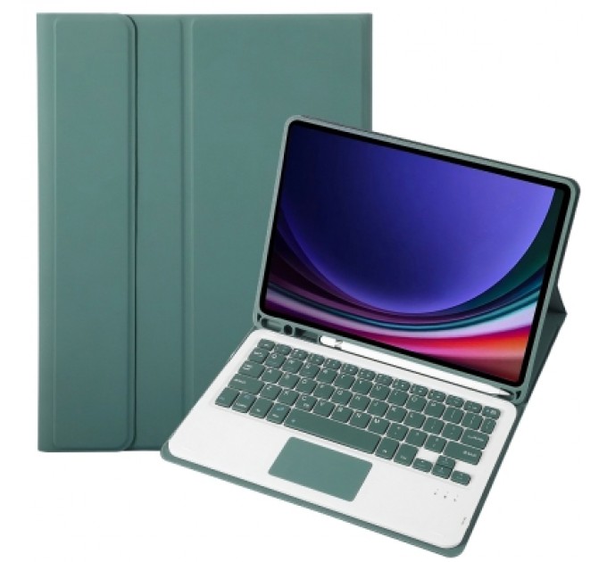 BeCover Чохол до планшета BeCover Keyboard+TouchPad Samsung Tab S9 (SM-X710/SM-X716)/S9 FE (SM-X510/SM-X516B) 11.0" Dark Green (712419)