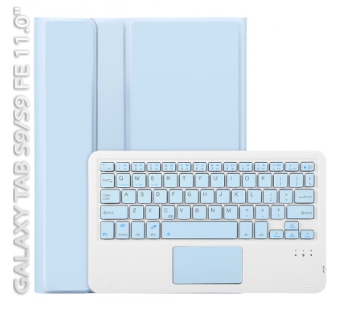 BeCover Чохол до планшета BeCover Keyboard+TouchPad Samsung Tab S9 (SM-X710/SM-X716)/S9 FE (SM-X510/SM-X516B) 11.0" Light Blue (712420)