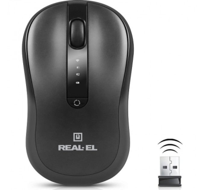 REAL-EL Мишка REAL-EL RM-450W Wireless/Bluetooth Black/Gray (EL123200046)