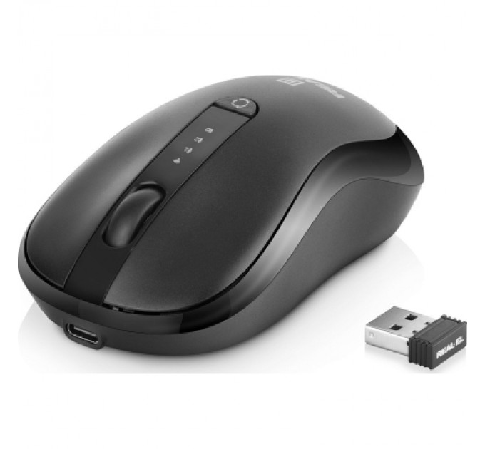 REAL-EL Мишка REAL-EL RM-450W Wireless/Bluetooth Black/Gray (EL123200046)