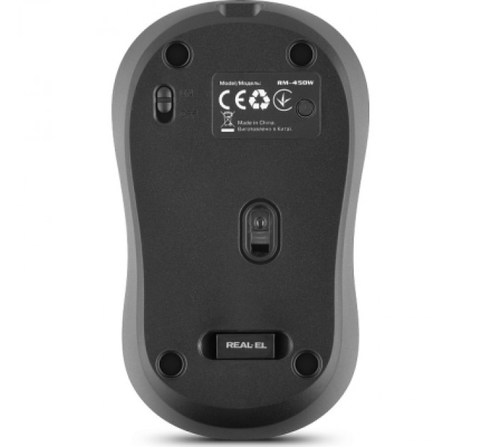 REAL-EL Мишка REAL-EL RM-450W Wireless/Bluetooth Black/Gray (EL123200046)