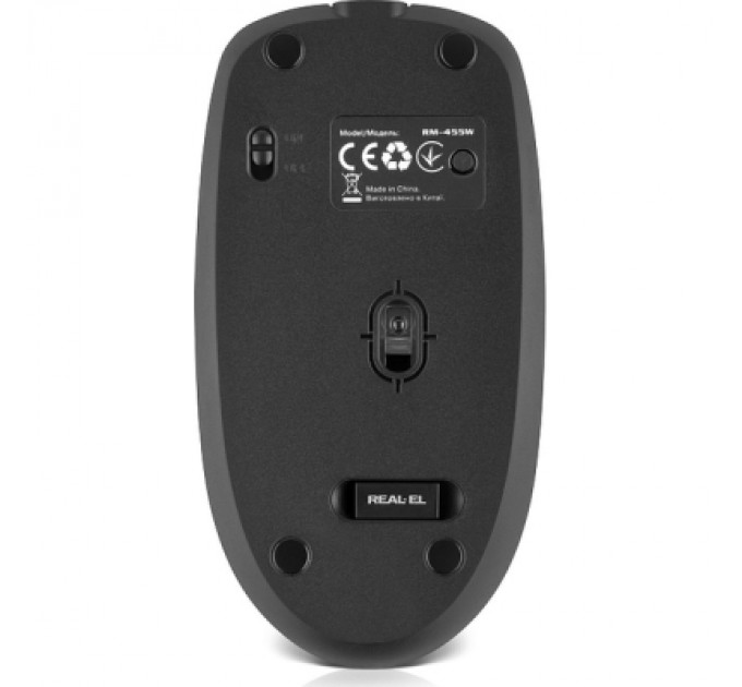 REAL-EL Мишка REAL-EL RM-455W Wireless/Bluetooth Black/Gray (EL123200047)