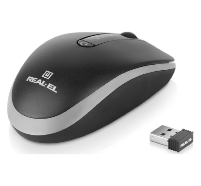 REAL-EL Мишка REAL-EL RM-455W Wireless/Bluetooth Black/Gray (EL123200047)