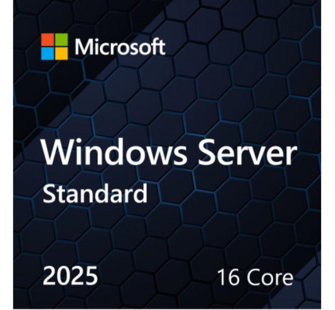 Microsoft ПЗ для сервера Microsoft Windows Server 2025 Standard 16 Core англ, ОЕМ на DVD носії (EP2-25187)