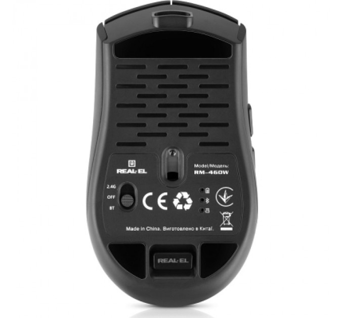REAL-EL Мишка REAL-EL RM-460W Wireless/Bluetooth Black (EL123200048)