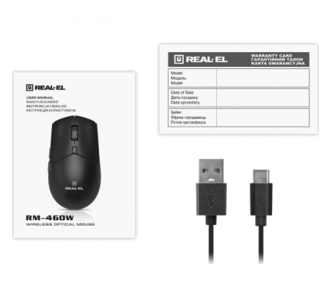 REAL-EL Мишка REAL-EL RM-460W Wireless/Bluetooth Black (EL123200048)