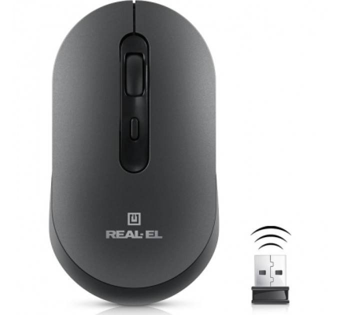 REAL-EL Мишка REAL-EL RM-470W Wireless/Bluetooth Dark Gray (EL123200049)