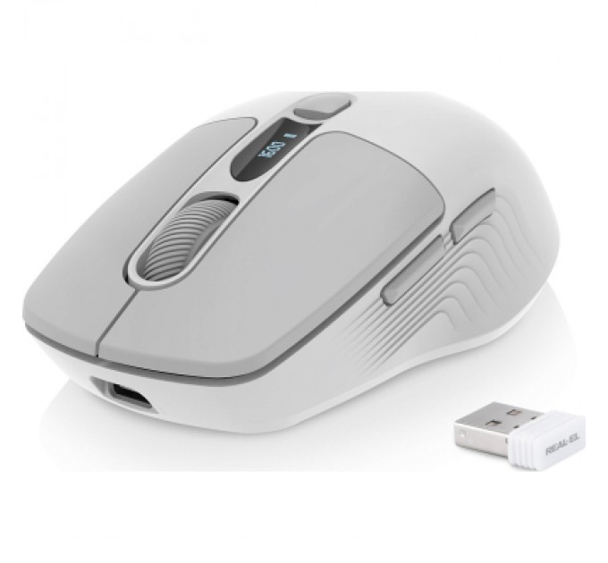 REAL-EL Мишка REAL-EL RM-480W Wireless/Bluetooth White (EL123200050)