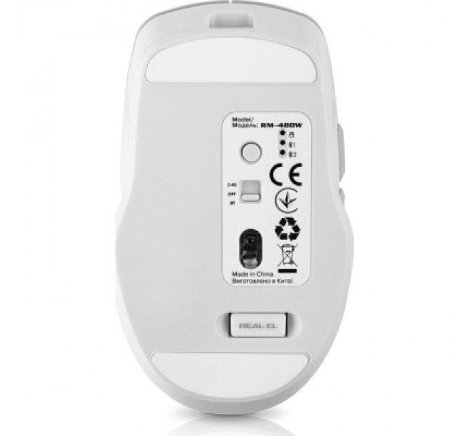 REAL-EL Мишка REAL-EL RM-480W Wireless/Bluetooth White (EL123200050)