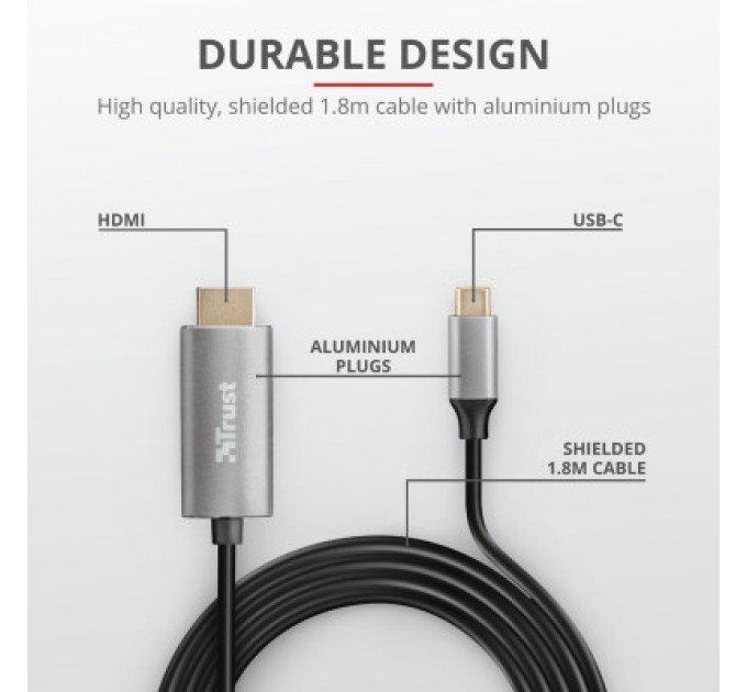 Trust Перехідник Trust Calyx USB-C to HDMI Adapter Cable (23332_TRUST)