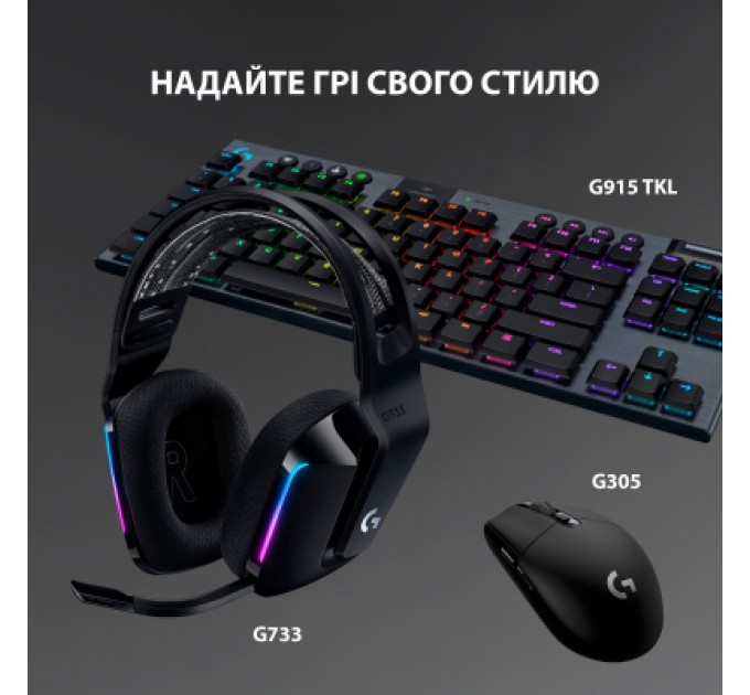 Logitech Навушники Logitech G733 Lightspeed Wireless RGB Gaming Headset Black (981-000864)