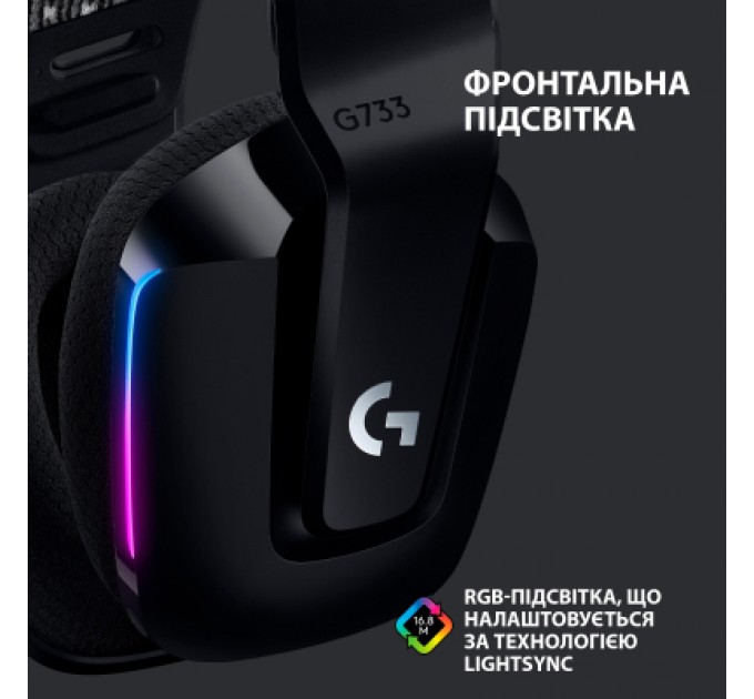 Logitech Навушники Logitech G733 Lightspeed Wireless RGB Gaming Headset Black (981-000864)