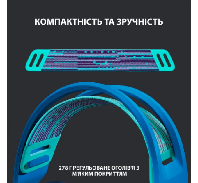 Logitech Навушники Logitech G733 Lightspeed Wireless RGB Gaming Headset Blue (981-000943)