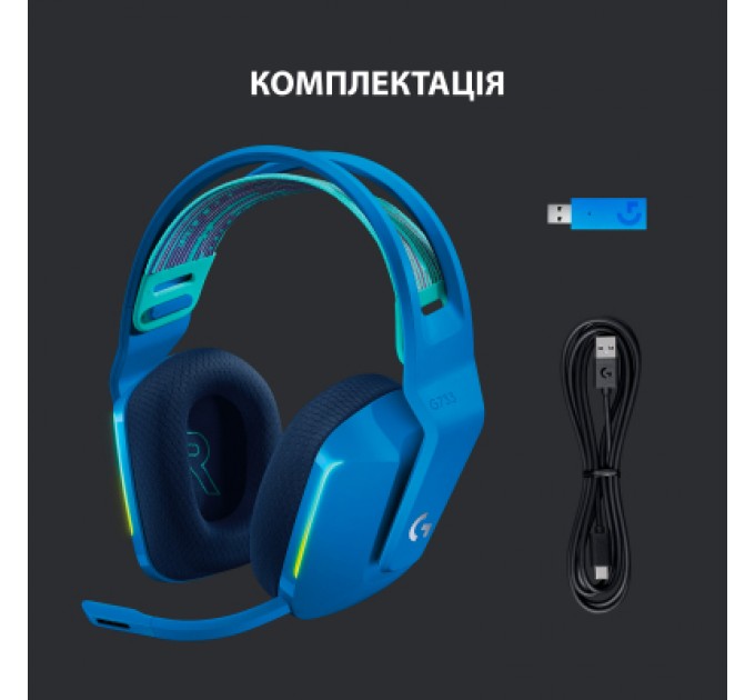 Logitech Навушники Logitech G733 Lightspeed Wireless RGB Gaming Headset Blue (981-000943)