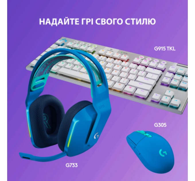 Logitech Навушники Logitech G733 Lightspeed Wireless RGB Gaming Headset Blue (981-000943)