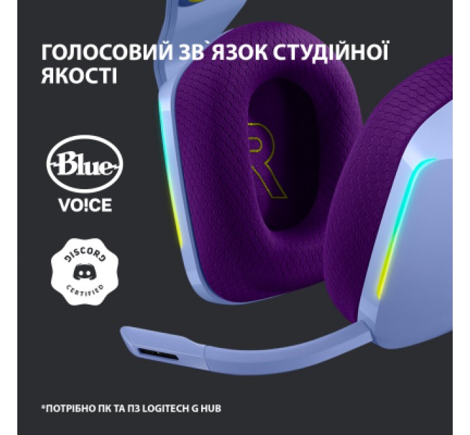 Logitech Навушники Logitech G733 Lightspeed Wireless RGB Gaming Headset Lilac (981-000890)