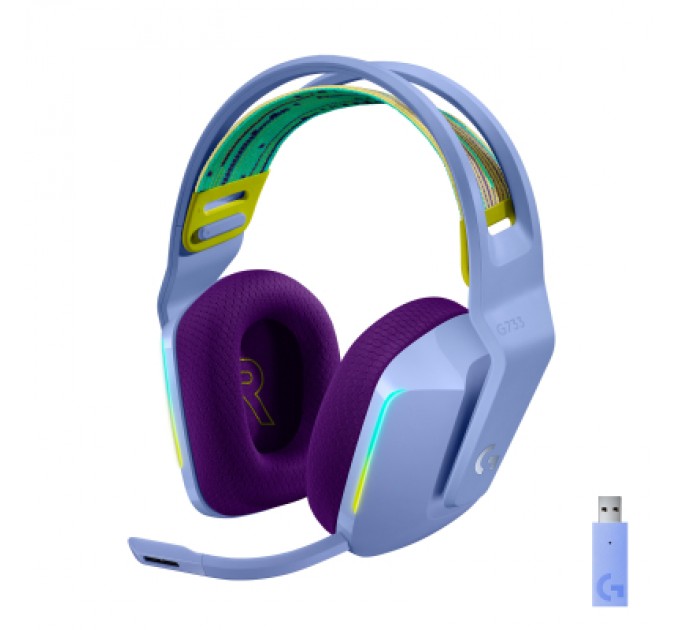 Logitech Навушники Logitech G733 Lightspeed Wireless RGB Gaming Headset Lilac (981-000890)