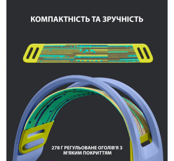 Logitech Навушники Logitech G733 Lightspeed Wireless RGB Gaming Headset Lilac (981-000890)