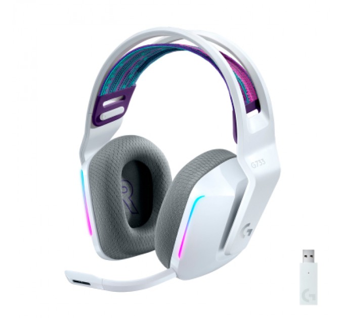 Logitech Навушники Logitech G733 Lightspeed Wireless RGB Gaming Headset White (981-000883)