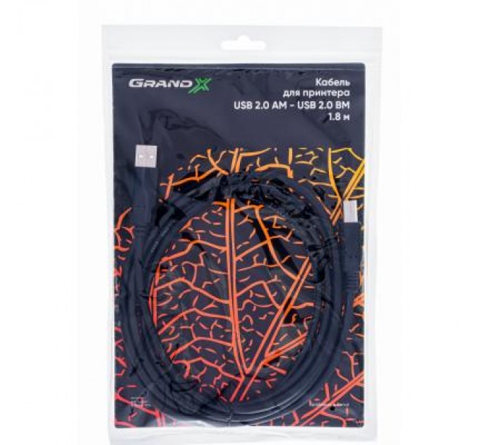 Grand-X Кабель для принтера USB 2.0 AM/BM 1.8m Grand-X (PR-18)