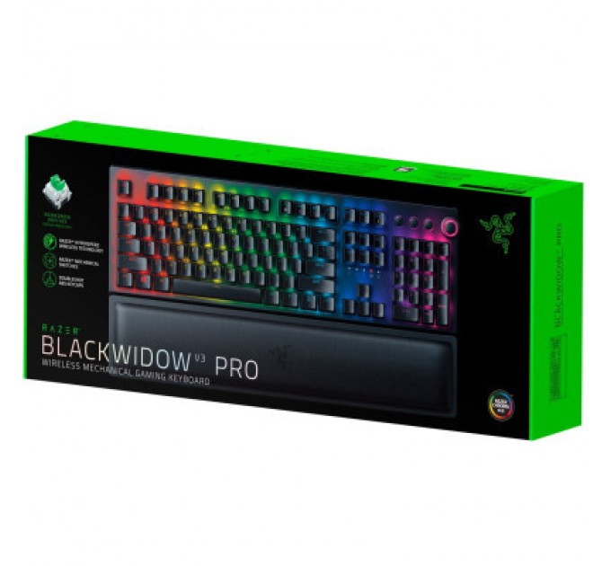 Razer Клавіатура Razer BlackWidow V3 PRO Razer Green Wireless (RZ03-03530800-R3R1)