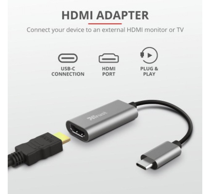 Trust Перехідник Trust USB-C to HDMI Adapter (23774)